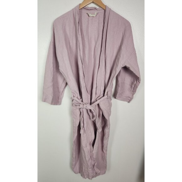 Salter House Women's Sz. M Linen Robe In Lavender - Picture 1 of 7